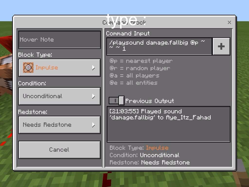 Rumaisa Peck Minecraft Command Playsound