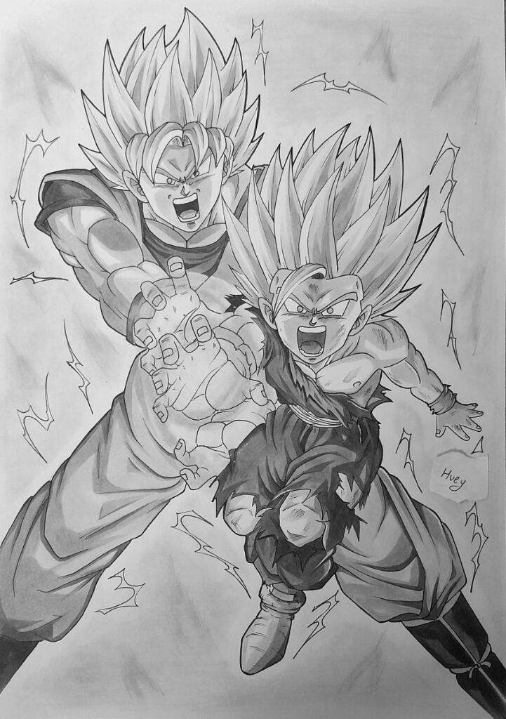 Father Son Kamehameha - Goku Challenge Drawing.