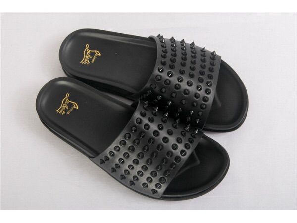 christian louboutin slides with spikes