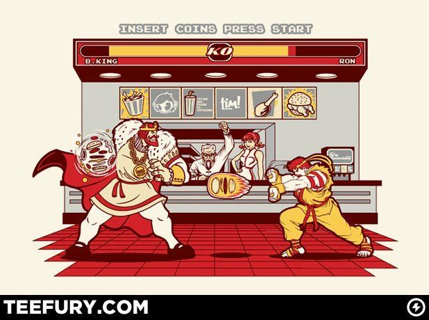 Ronald McDonald vs The Burger King (Streetfighter) .