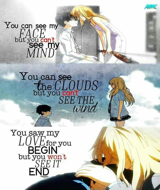 your lie in april anime quotes fate