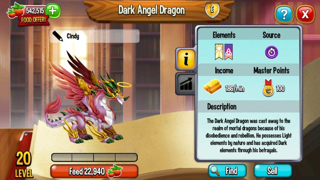 fallen angel dragon dragon city