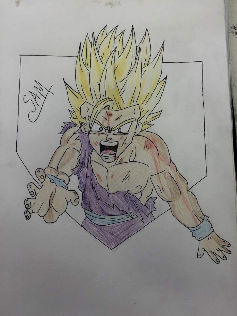 Teen Gohan Super Saiyan 2 Drawing Dragonballz Amino