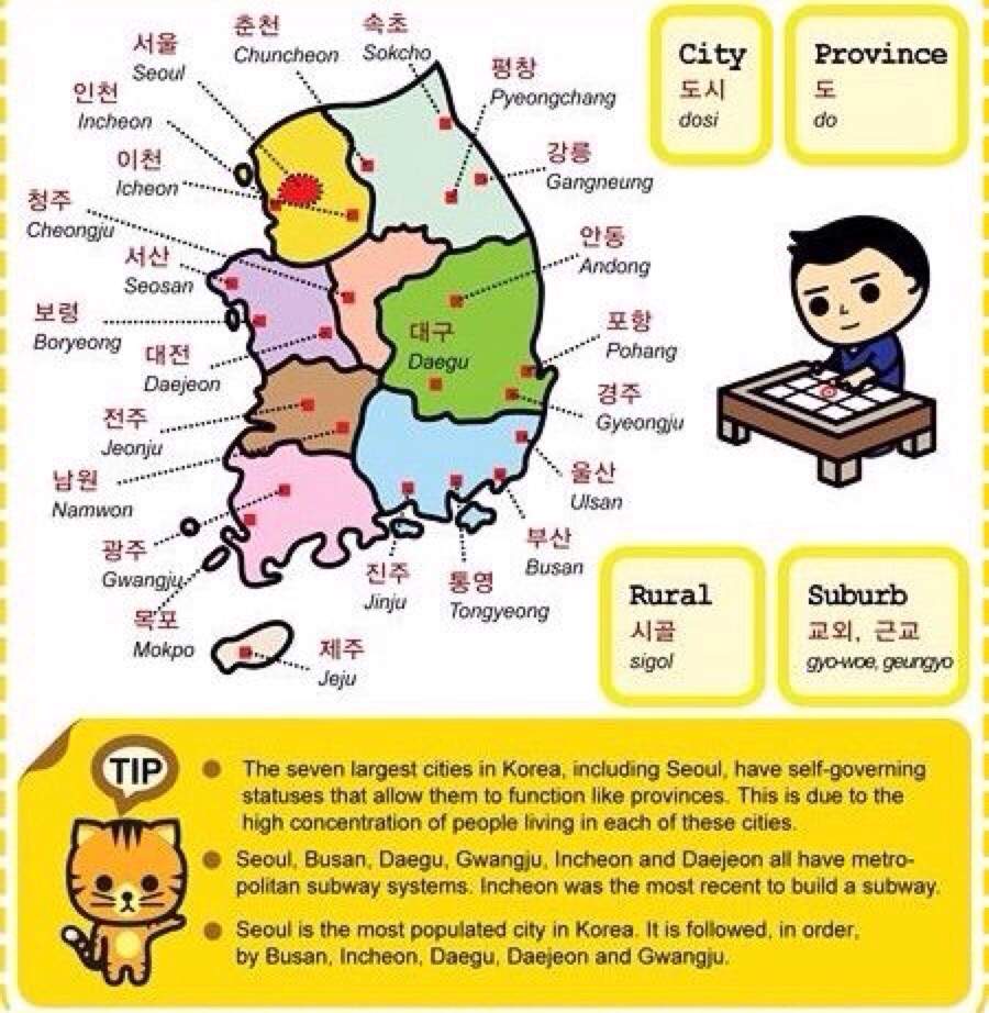 Geography South Korea Korean Language Academy Amino