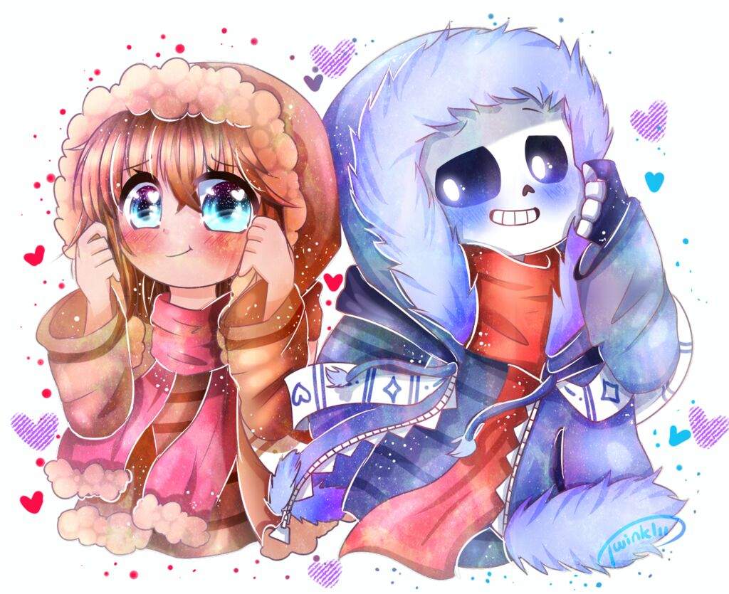 Sans x Frisk. Милые Сансы в стиле кавай. Каваи Санс ау арт. Санс милый пара артик.