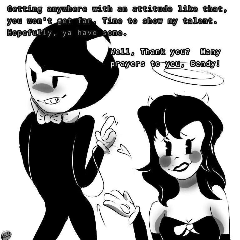 Bendy Meets Alice! | First Comic of BATIM | Bendy and the Ink Machine Amino