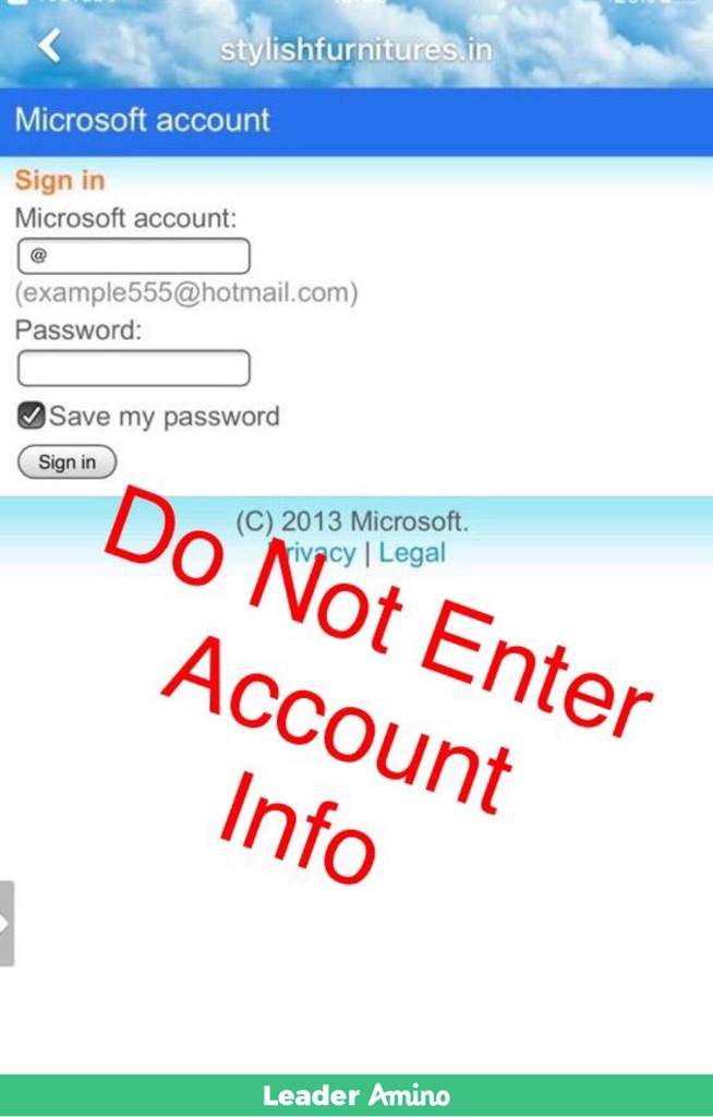 Amino login page password