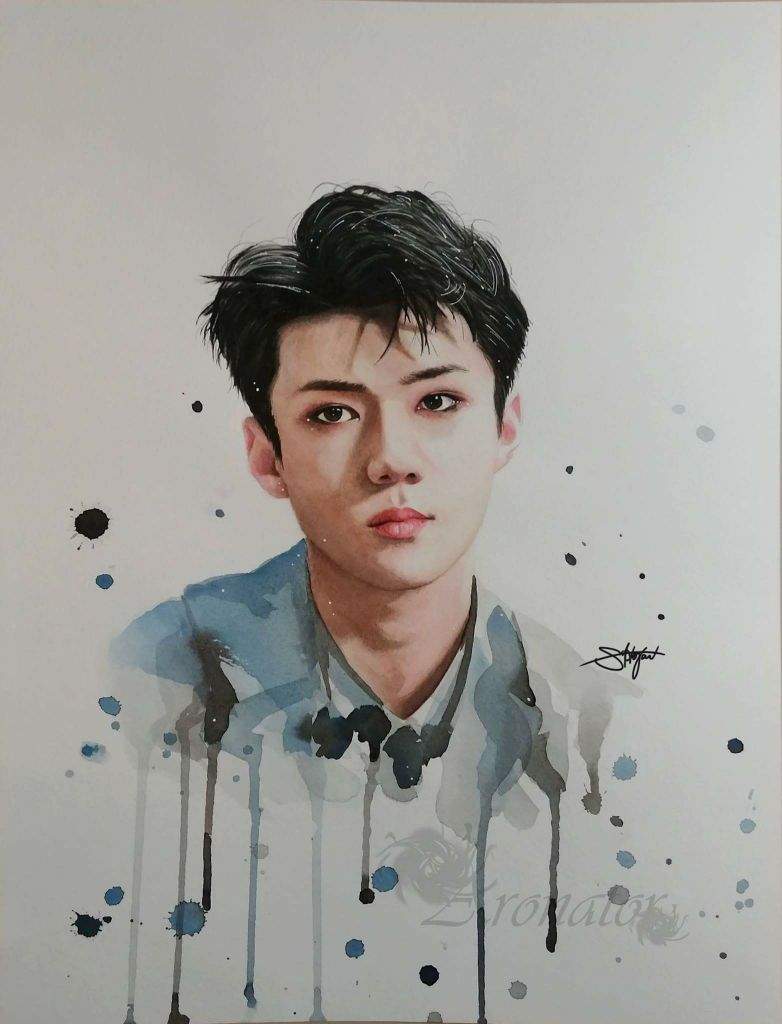 Composed Oh Sehun Exo Watercolour K Pop Amino