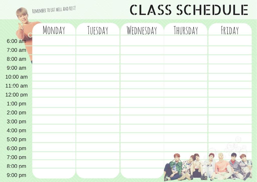 what is the name of the super organized chart timetable