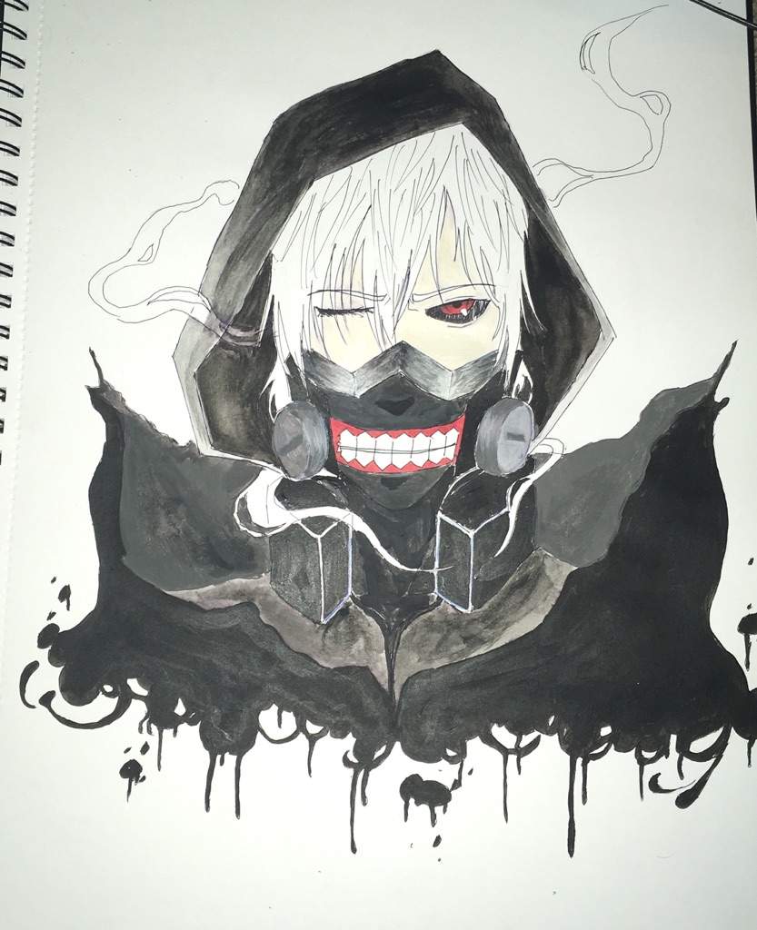 Kaneki Painting And Inking Done Ghoul Amino