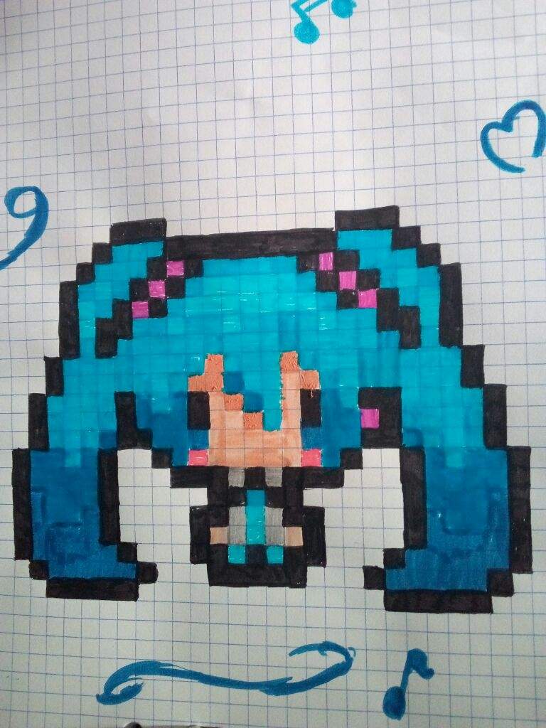 miku pixel art grid Hatsune miku pixel art - Pixel Art Grid
