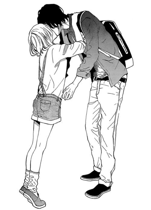 Anime couple tall and short
