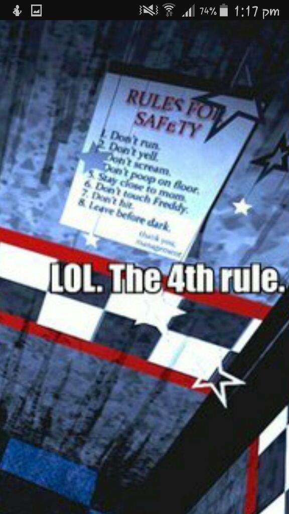 Lol The 4th Rule Five Nights At Freddy S Amino