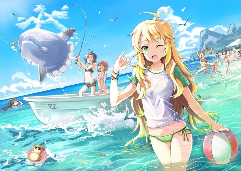 an28-sea-anime-art-illust-fun-summer-vacation-flare-wallpaper