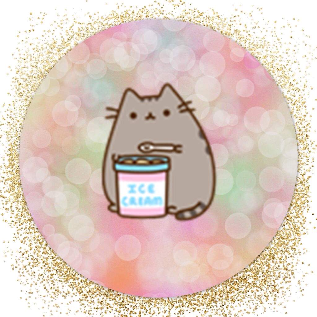 pusheen cat with ice cream