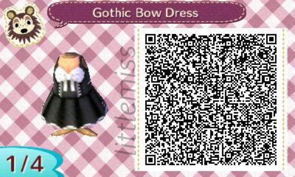 Gothic Bow Dress Design Qr Code Animal Crossing Amino