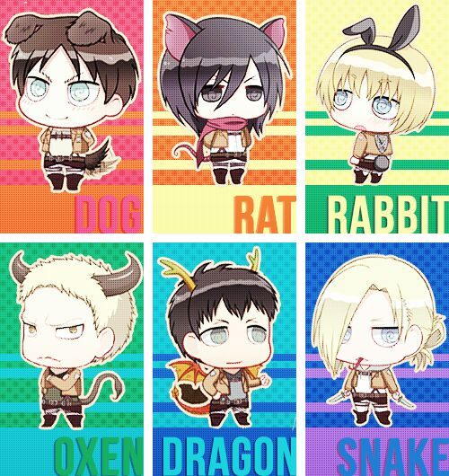 Snk Aot Chibi Chinese Zodiac Attack On Titan Amino