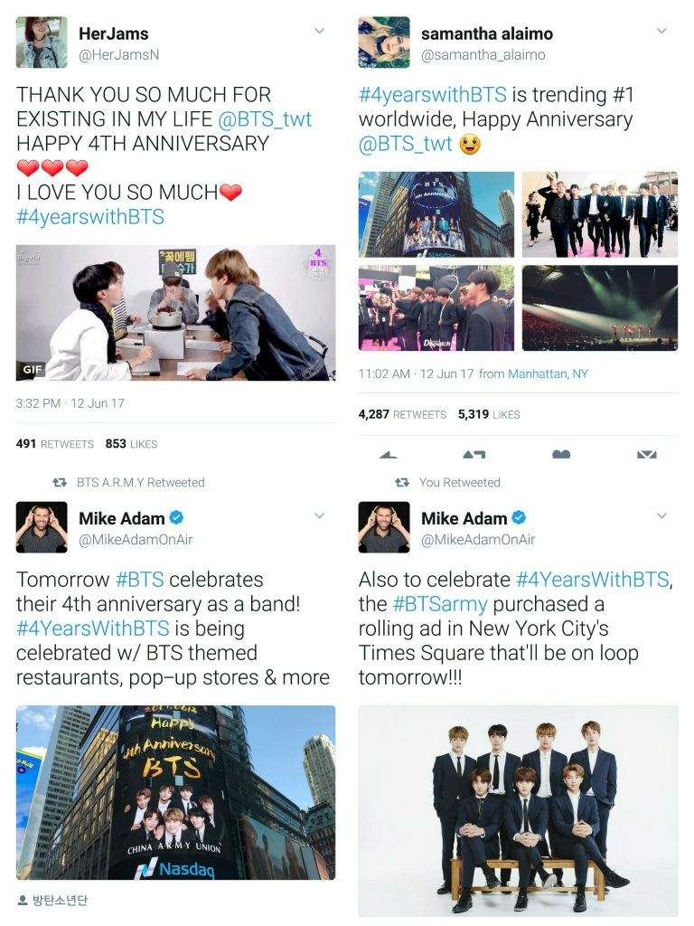 Celebrating The Anniversary Of BTS On Twitter Using #4yearswithBTS ...