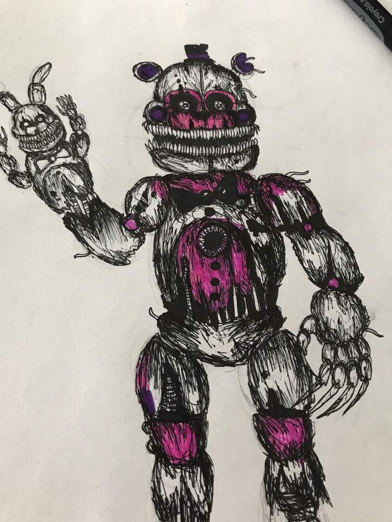 Как нарисовать кошмарного фредди из fnaf 4