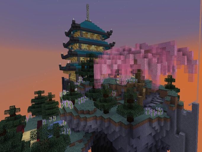 Weekend Challenge Entry: Sakura Island | Minecraft Amino