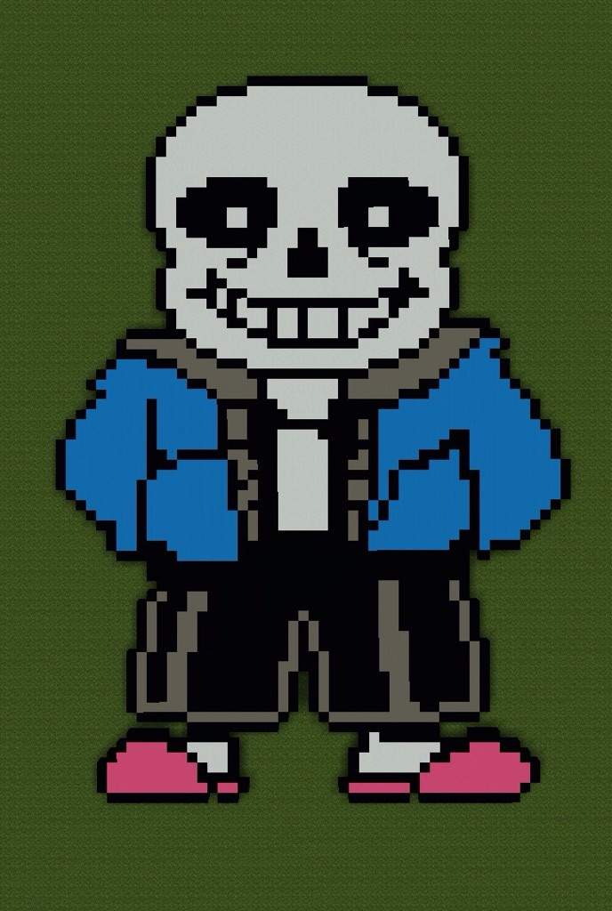 I am pleased to say that I just completed a Pixel Art of Sans from undertal...