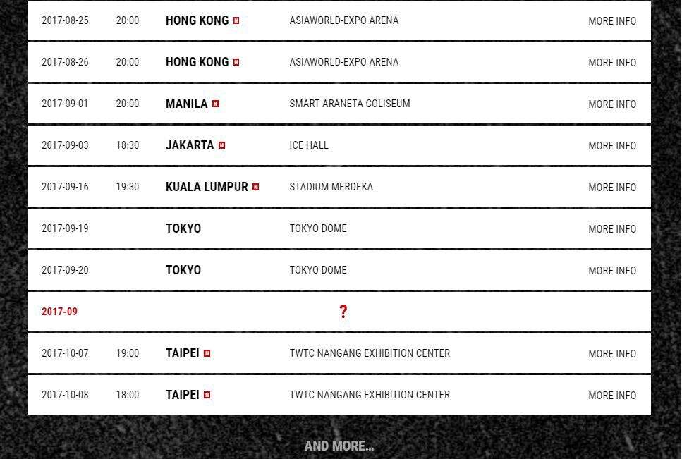 Info New Additional Tourdates Added To G Dragon World Tour 2017
