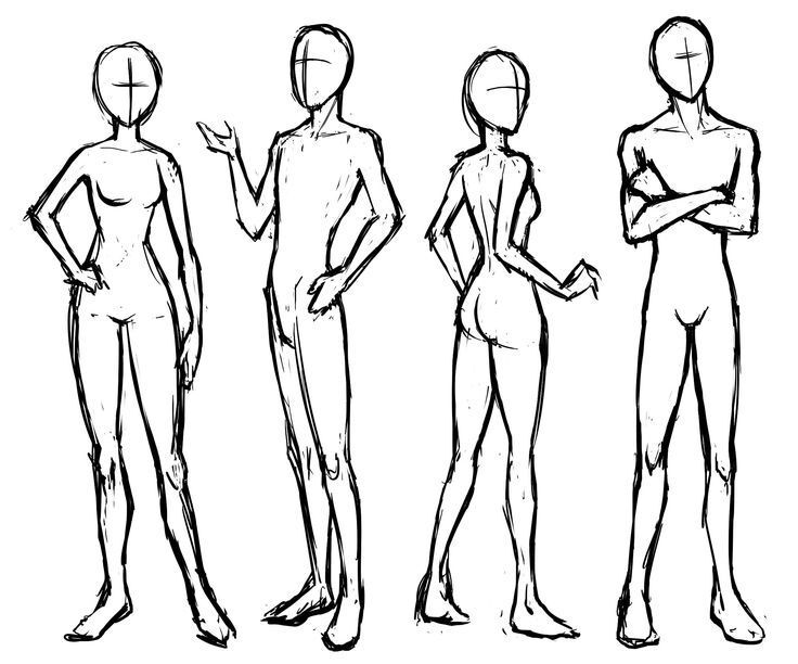 Cute Body Anatomy Drawing Sketch Poses 