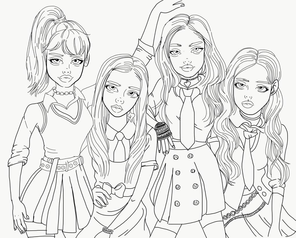 Girls Group Coloring Pages 3