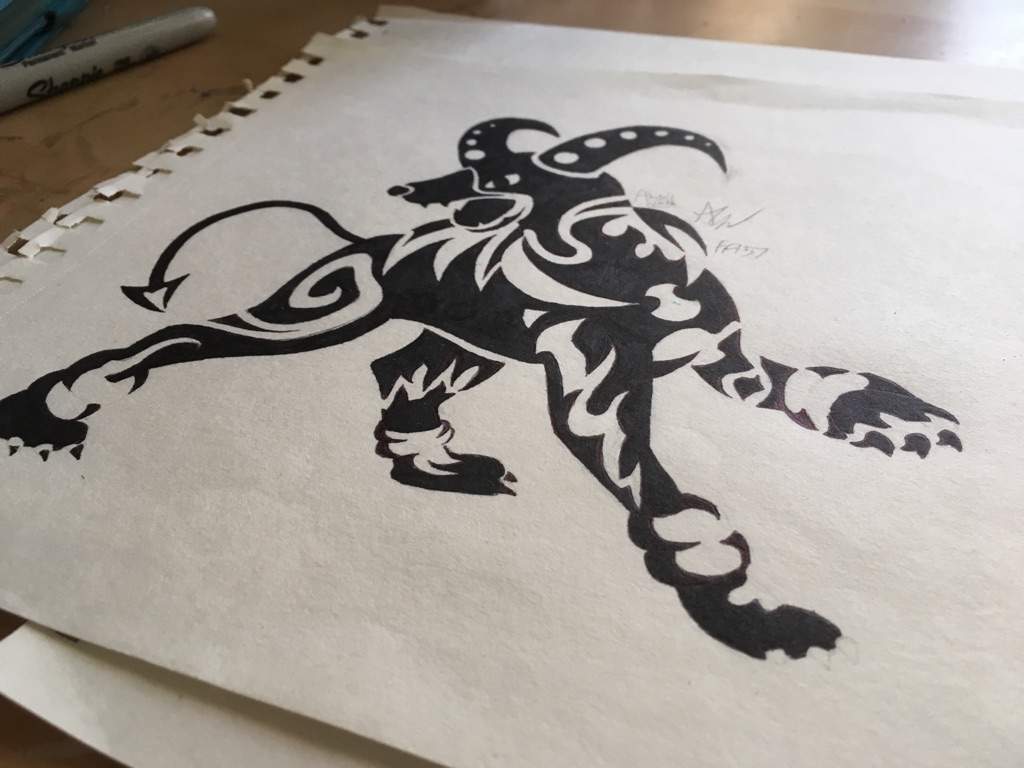 Houndoom tattoo design (my art) Pokémon Amino