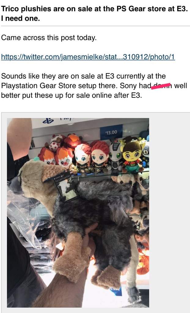 trico plush the last guardian