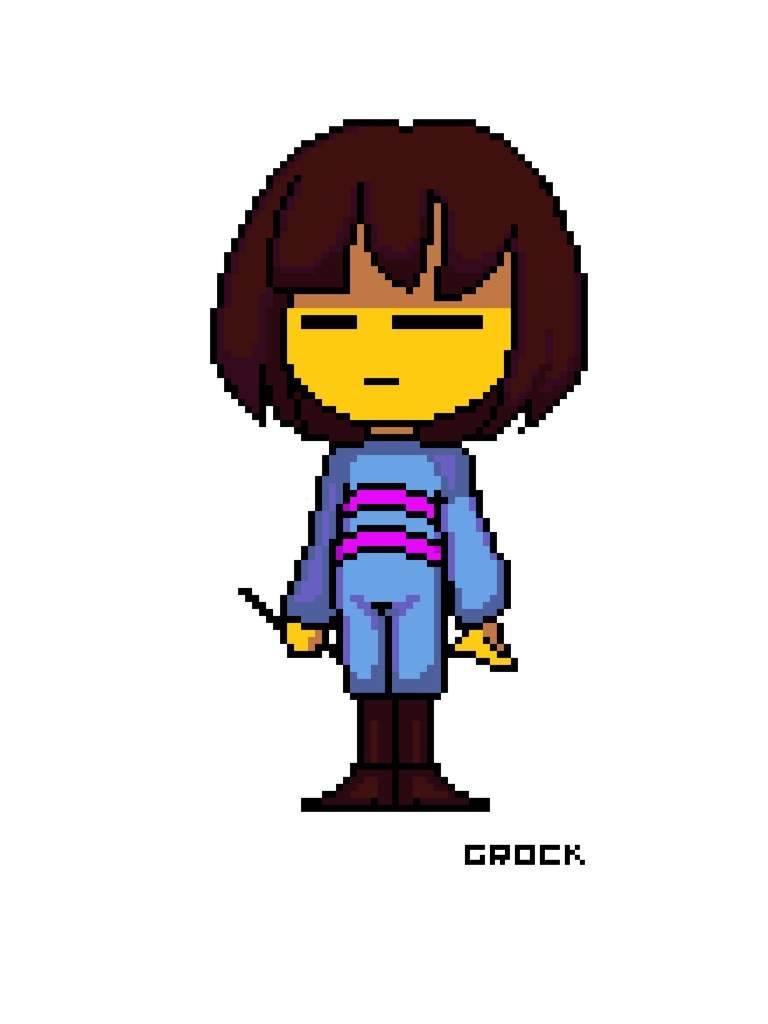 Frisk Pixel Art Head