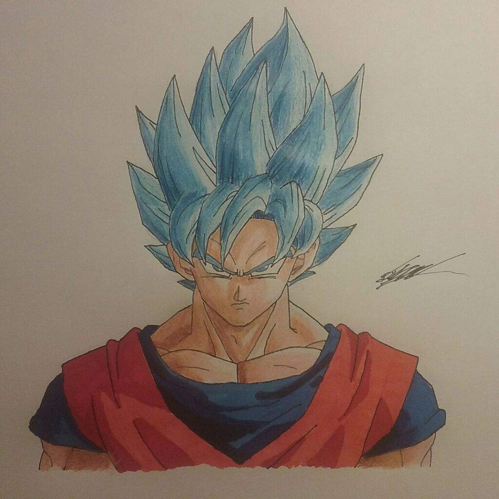 Super Saiyan Blue Goku Drawing | DragonBallZ Amino