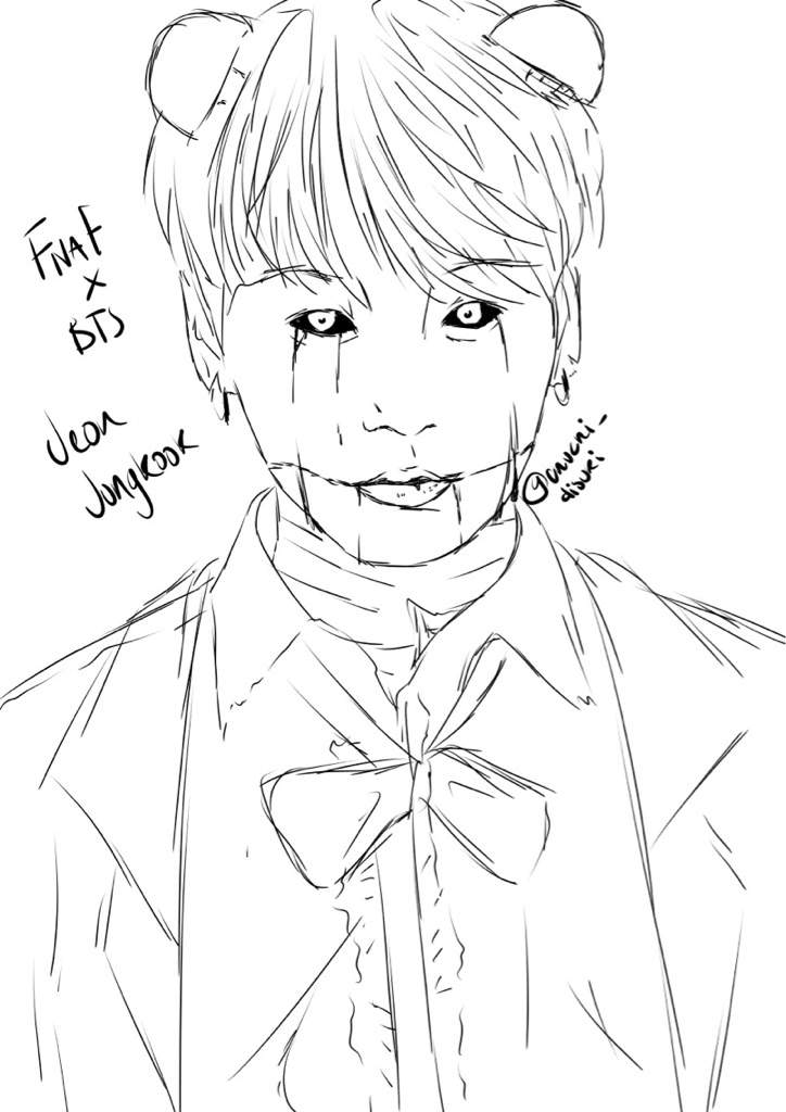 Fnaf x bts fanart preview/sketchs | ARMY's Amino