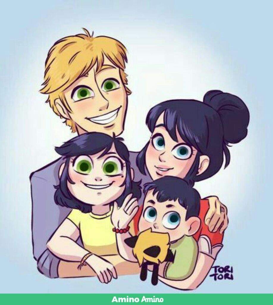 Adrian Marinette y sus hijos | •Miraculous Ladybug Español• Amino