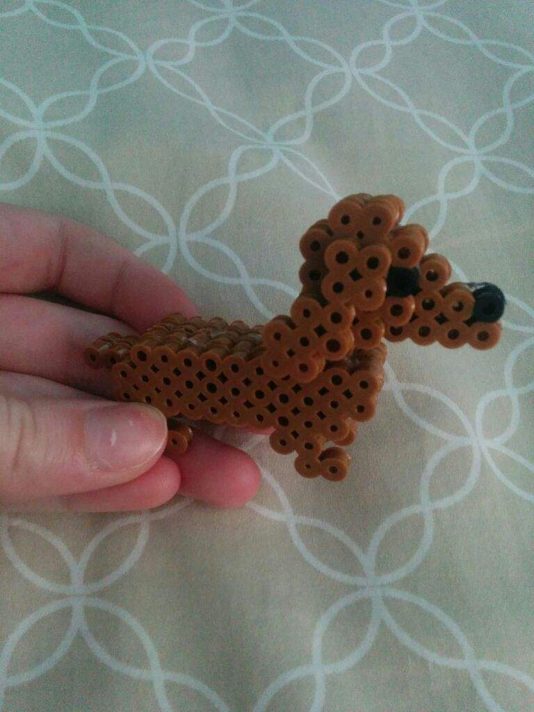 3d perler bead dachshund | Crafty Amino