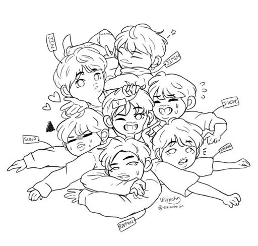 bts pages coloring pages