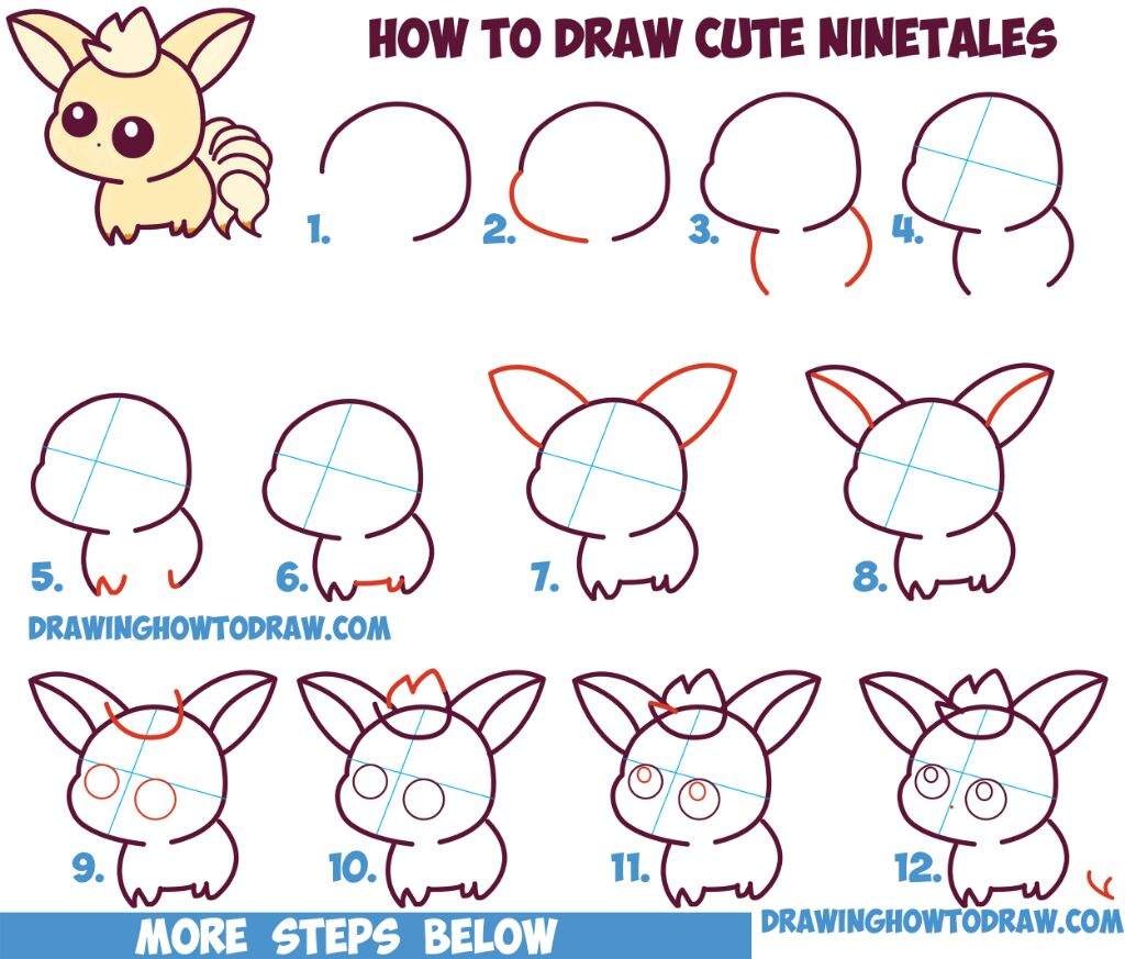 How To Draw 7 Chibi Fire Type Pokémon | Team Mystic Amino