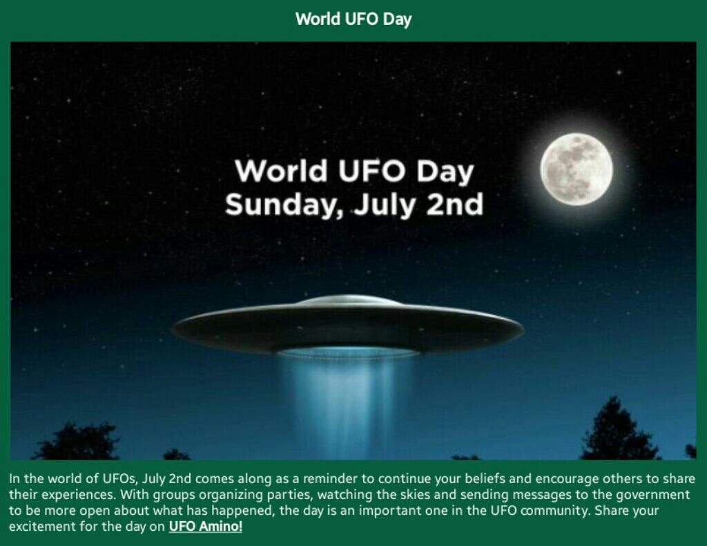 Happy world's UFO day! | Conspiracy Theory Amino