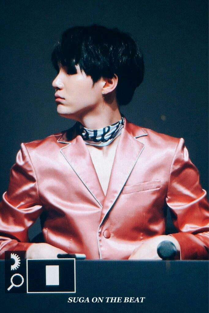 Look at how cute our Min Suga looks in his pink suit | ARMY's Amino
