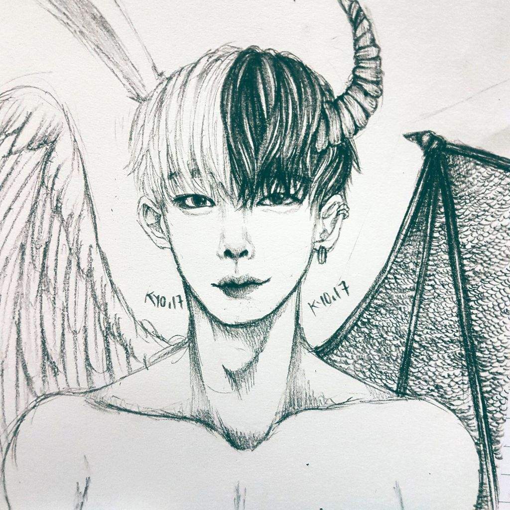 Angel Devil Wonho Cover Half The Screen To See Each Side It S Looks Uneven I Know Monbebe Amino