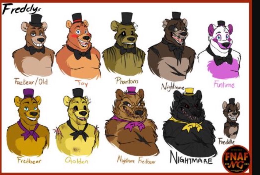 All the bears in FNAF except twisted ones | Five Nights At Freddy's Amino