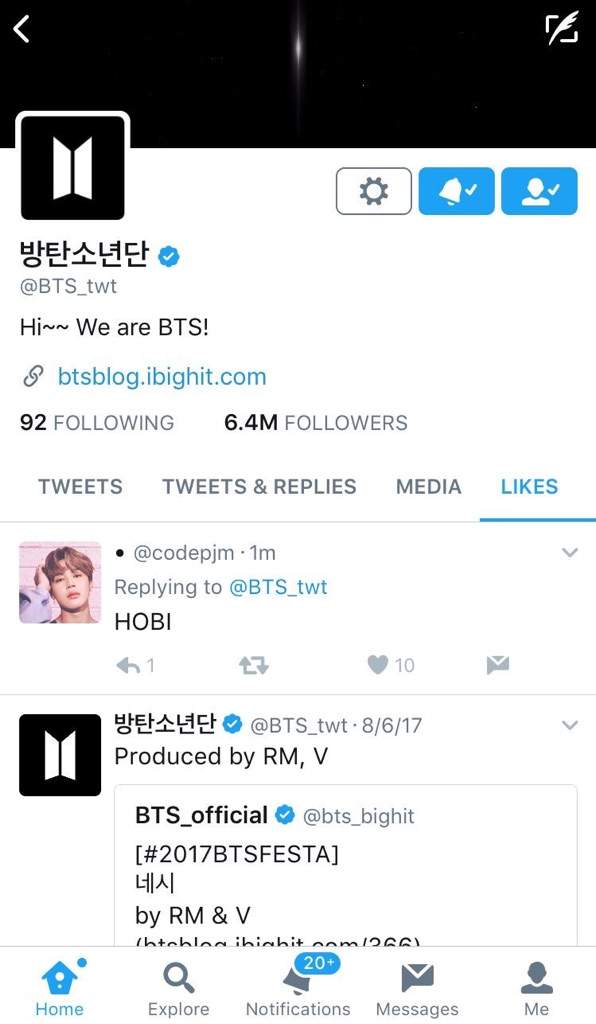 The lucky ARMY who her tweet got liked by BTS ARMY's Amino