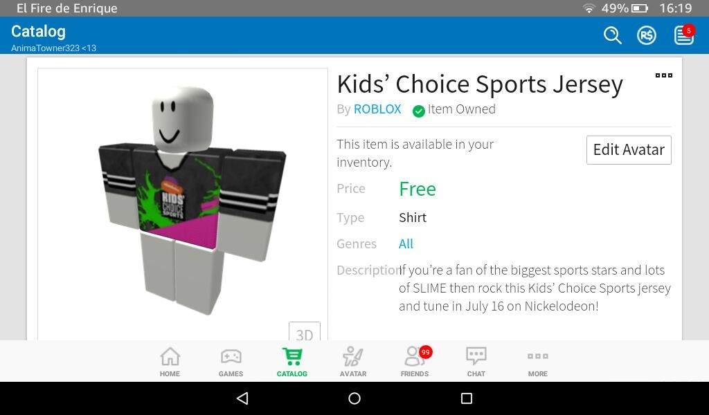 Ropa Nueva Kids Choice Sports Gratis Roblox Amino En - ropa roblox cosas gratis