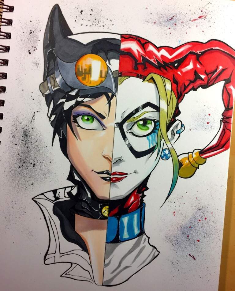 Catwoman Harley Quinn Sketch.