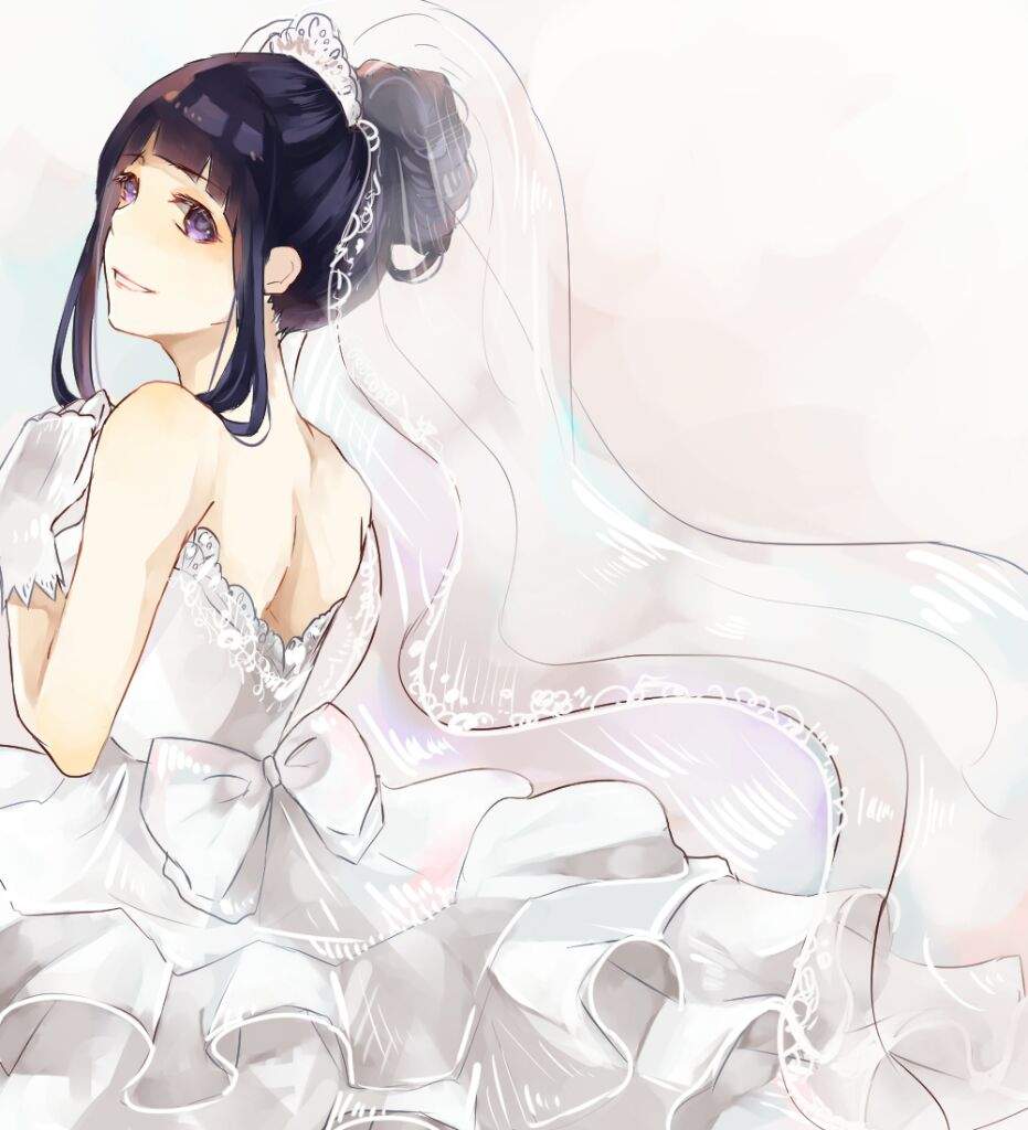 Hinata Hyuga в свадебном. Платье