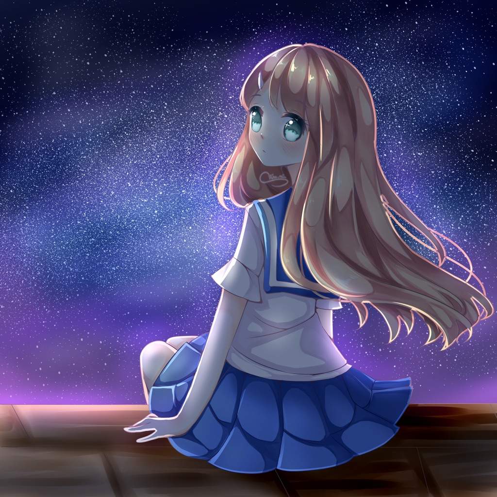 Illustration Night Sky Full Of Stars Anime Art Amino