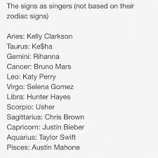 What zodiac signs are good singers?