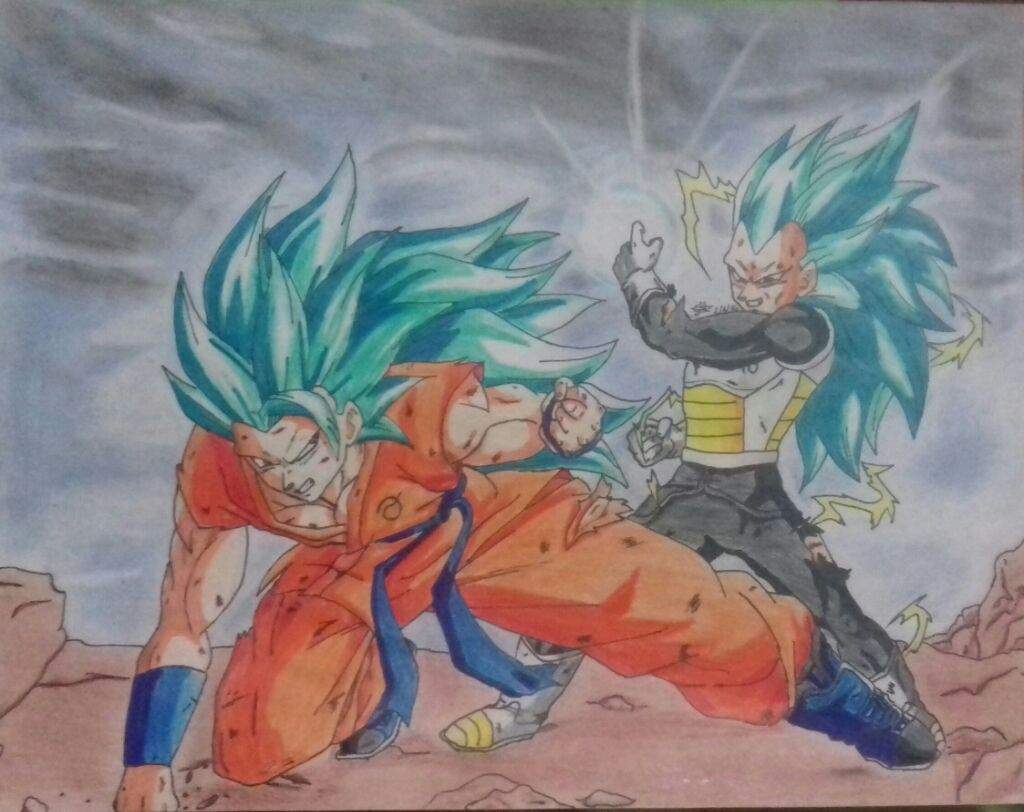 Goku ssj3 blue vs vegeta ssj3 blue | Arte Anime Amino Amino