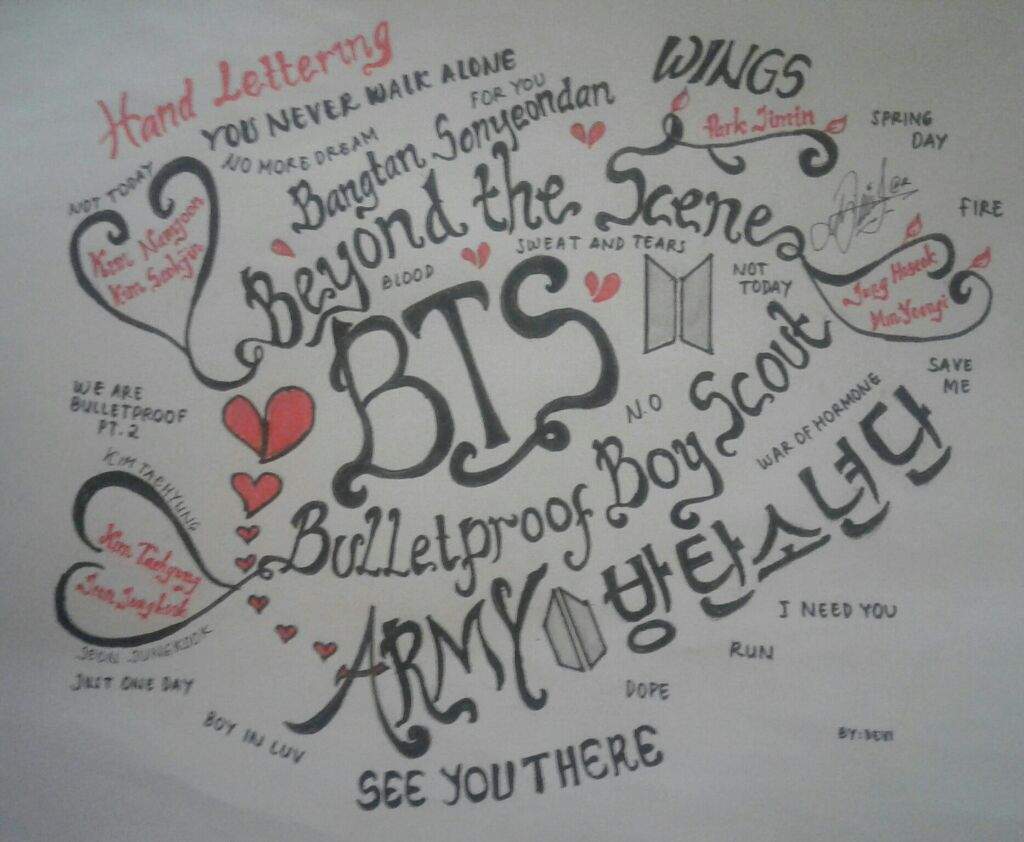 HAND LETTERING BTS | ARMY's Amino