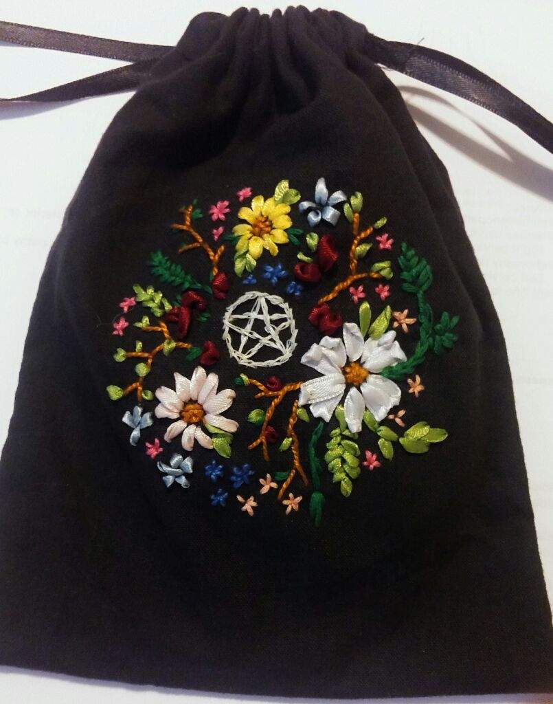 embroidered drawstring bag